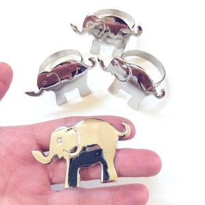 Set of 8 stainless steel Elephant ring setting